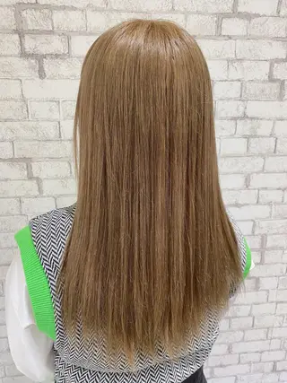 ミディアム カラー ヘアアレンジ ブリーチなし艶カラー 東家のヘアスタイル