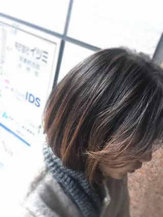 ミディアム カラー パーマ ジユン 지윤のヘアスタイル