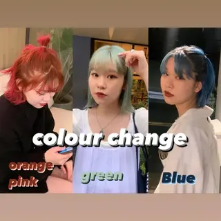 セミロング カラー パーマ ヘアアレンジ スパイラルパーマ 🌐hina⭐️のヘアスタイル