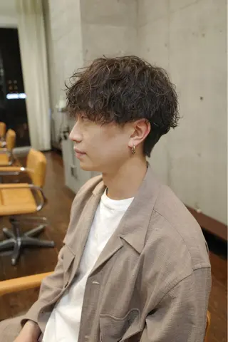 ミディアム パーマ メンズ 🌀パーマ特化 美容師🌀/しゅんのヘアスタイル