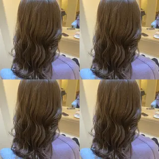 ロング カラー 金島 青のヘアスタイル
