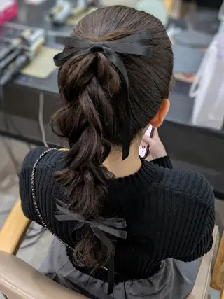 ヘアアレンジ ロング ヘアセット❤️着付け Akaneのヘアスタイル