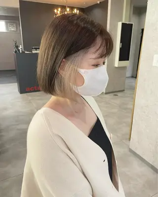 ショート カラー パーマ 袴田 伊代のヘアスタイル