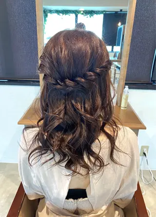 ミディアム 酸性ストレート/ブリ ーチなしWカラー河本のヘアスタイル