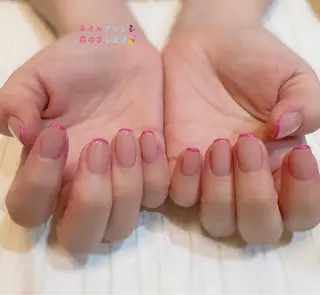 ネイル ショートネイル 森のさんぽ道のネイルデザイン