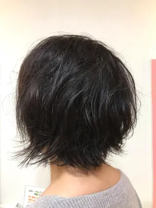 ミディアム カラー パーマ 横田 尚登のヘアスタイル
