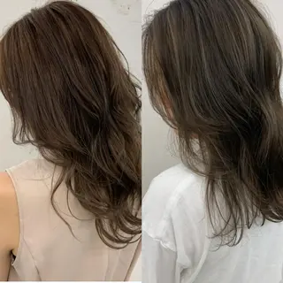 セミロング カラー 天野 瑠真のヘアスタイル