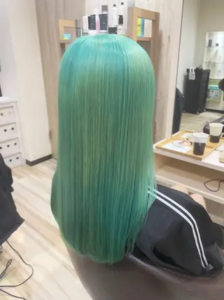ロング カラー 🌈派手髪ハイトーン 🌈鈴木亮太🌈のヘアスタイル