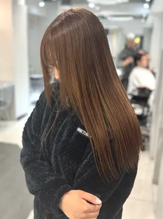 ロング カラー 韓国風ハッシュカット 似合わせレイヤー池袋のヘアスタイル