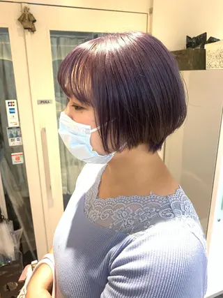 ショート カラー 縮毛矯正・透明感 カラー💙acoのヘアスタイル