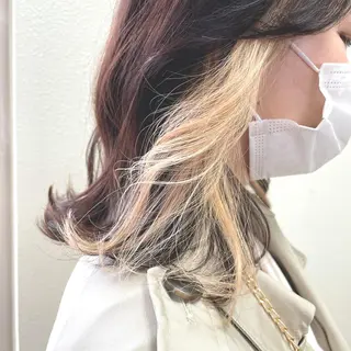 ミディアム カラー パーマ ヘアアレンジ メンズ キッズ ネイル マツエク・マツパ 切りっぱなしヘアボブ ミディアムヘアRYOのヘアスタイル