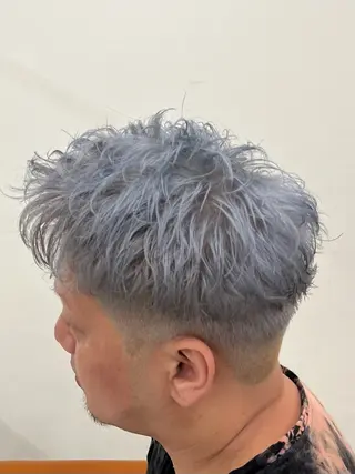 カラー メンズ フェザーパーマメンズ ツイスパ京都駅前のヘアスタイル