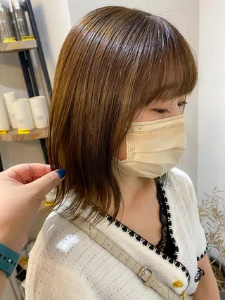 ミディアム カラー louwe 武藤幸世のヘアスタイル