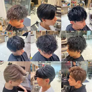 ショート カラー パーマ メンズ SENA 再現性 パーマと縮毛矯正のヘアスタイル
