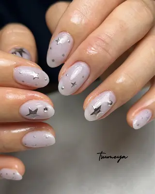 ネイル tsumeya ゆるかわ手描きネイルのネイルデザイン