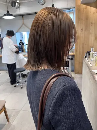 セミロング カラー 赤み消しカラー/ ナチュラル/トモキのヘアスタイル