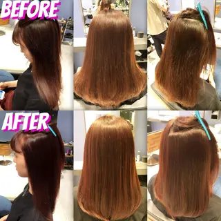 ロング カラー パーマ ブリーチ縮毛矯正/ デサキ ショウヘイのヘアスタイル