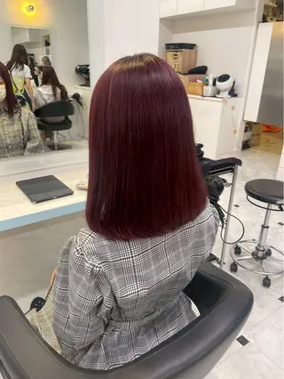 ミディアム カラー トレンド暖色ヘア🍒 miu🍒のヘアスタイル