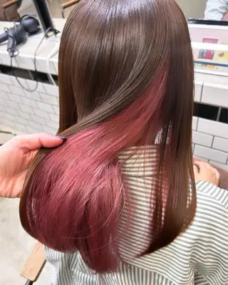ロング カラー ヘアアレンジ うる艶カラー /縮毛矯正✨レオンのヘアスタイル