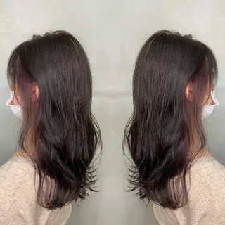 セミロング カラー レイヤーカット/ 艶カラー/RYOMAのヘアスタイル