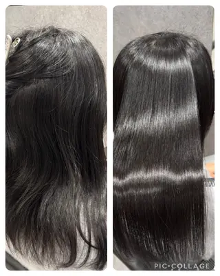 セミロング GOToday所属・艶髪／オリーブ系／ 肌が綺麗に見えるお色のヘアスタイル