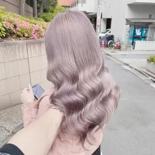 セミロング カラー ヘアアレンジ TAKUMAブリーチ /切りっぱなし🪽のヘアスタイル