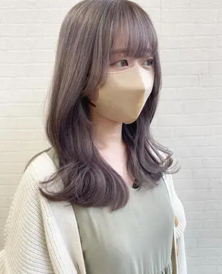 セミロング カラー 立川 奈那子のヘアスタイル