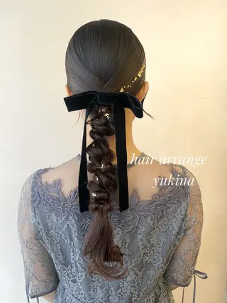 ロング ヘアアレンジ ✨透明感ケアカラー✨ 長野ゆきなのヘアスタイル