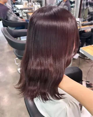 ミディアム 横浜美容室/透明感 カラー/レイヤーのヘアスタイル