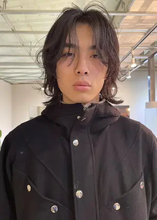 ミディアム メンズ カラー パーマ CEINE【セーヌ】 三軒茶屋のヘアスタイル