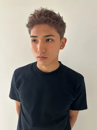 ショート カラー ケアパーマ/ケアブリ ーチdaisukeのヘアスタイル