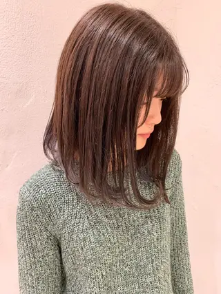 ミディアム カラー ヘアアレンジ 🫧透明感カラー/ ボブ/小笠原汐海🪽のヘアスタイル