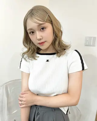 ミディアム カラー エクステモデル募集 💗大阪梅田/川上のヘアスタイル