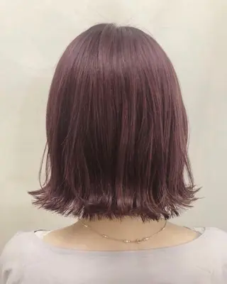 ミディアム カラー パーマ ヘアアレンジ 暖色ボブ 🍊rikakoのヘアスタイル
