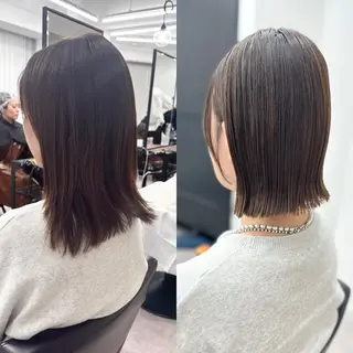 ミディアム カラー パーマ ヘアアレンジ メンズ キッズ 骨格レイヤーカット 🌿美髪縮毛矯正のヘアスタイル