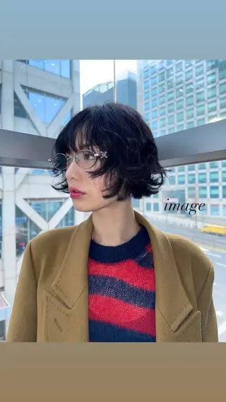 パーマ ボブ.顔周りカット カット/ユキカのヘアスタイル