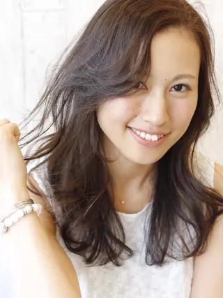 ロング カラー パーマ charme 木澤のヘアスタイル