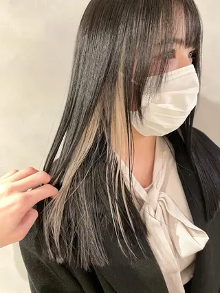 ロング カラー ハイトーン×レイヤー ／遠藤将太のヘアスタイル