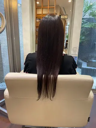 ロング カラー 扇 空のヘアスタイル