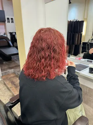 ミディアム カラー パーマ 早瀬裕之 パーマのヘアスタイル