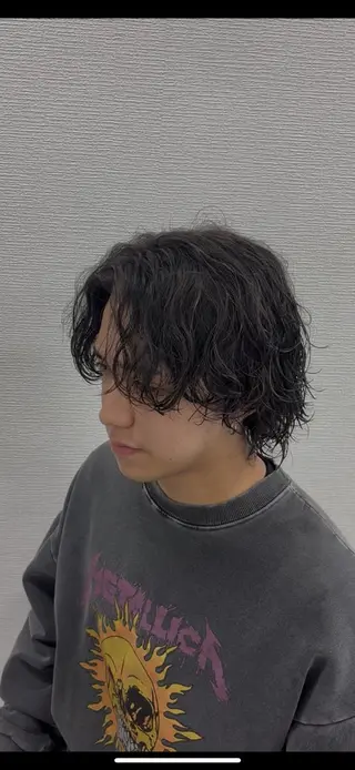 ミディアム パーマ メンズ トレンド🔥メンズ 特化⚡️網野裕希のヘアスタイル