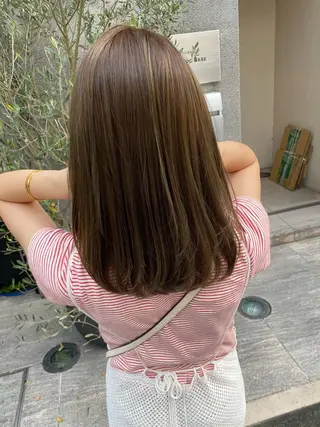 セミロング カラー 赤み消し韓国ヘア レイヤー縮毛🤍渡邉のヘアスタイル