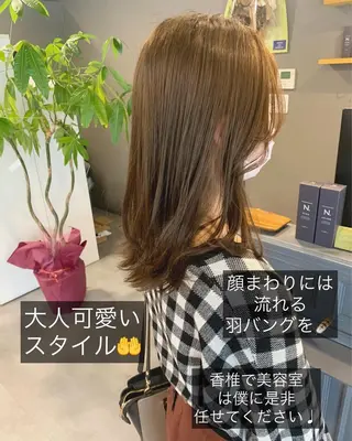 ミディアム カラー SHU NTAのヘアスタイル