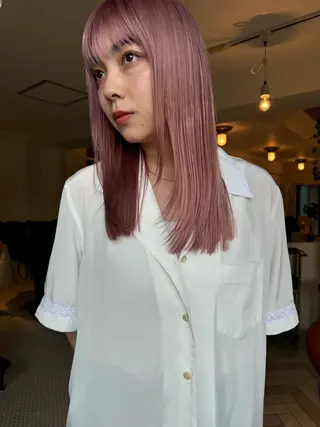 カラー ブリーチカラー🎀 韓国風/寺門美優のヘアスタイル