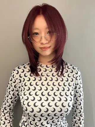 ミディアム カラー 圧倒的デザイン力 店長🎨RENAのヘアスタイル