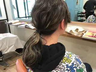 ミディアム カラー ヘアアレンジ オリーブ透明感カラー 表参道/MIKUのヘアスタイル
