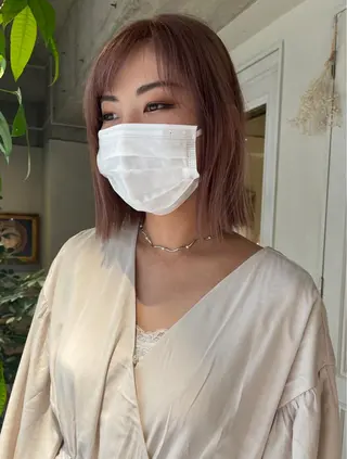 ミディアム カラー ベージュ🤎透明感 カラー🤎anriのヘアスタイル