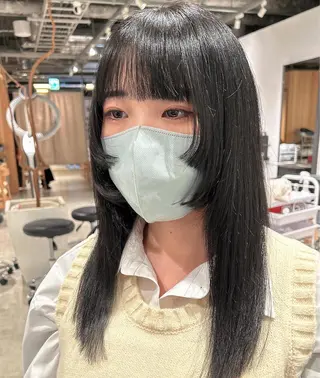 ロング カラー スキバサミを使わない カット🌼唯🌼のヘアスタイル