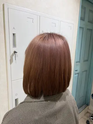 ミディアム 韓国風/艶髪/縮毛/ ストレート/もえかのヘアスタイル