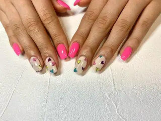 ミディアム カラー パーマ ヘアアレンジ メンズ キッズ ネイル マツエク・マツパ アイブロウ 今福鶴見ネイル 8(エイト)のネイルデザイン